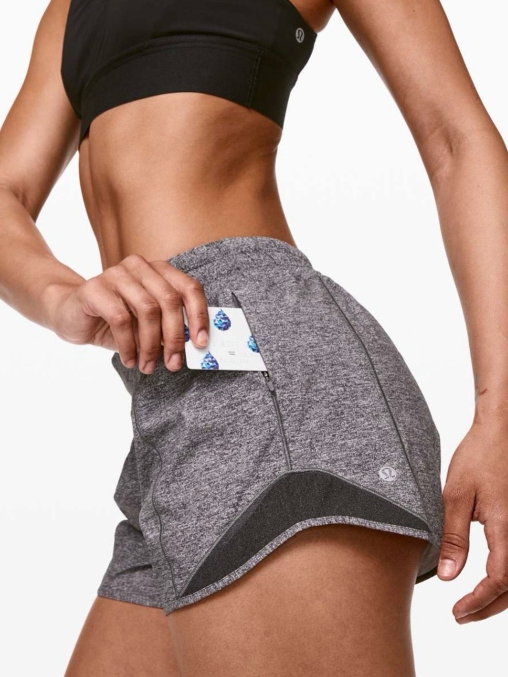 Lululemon Size 6 Long Hotty Hot Shorts II Heather Lux Multi Black Grey